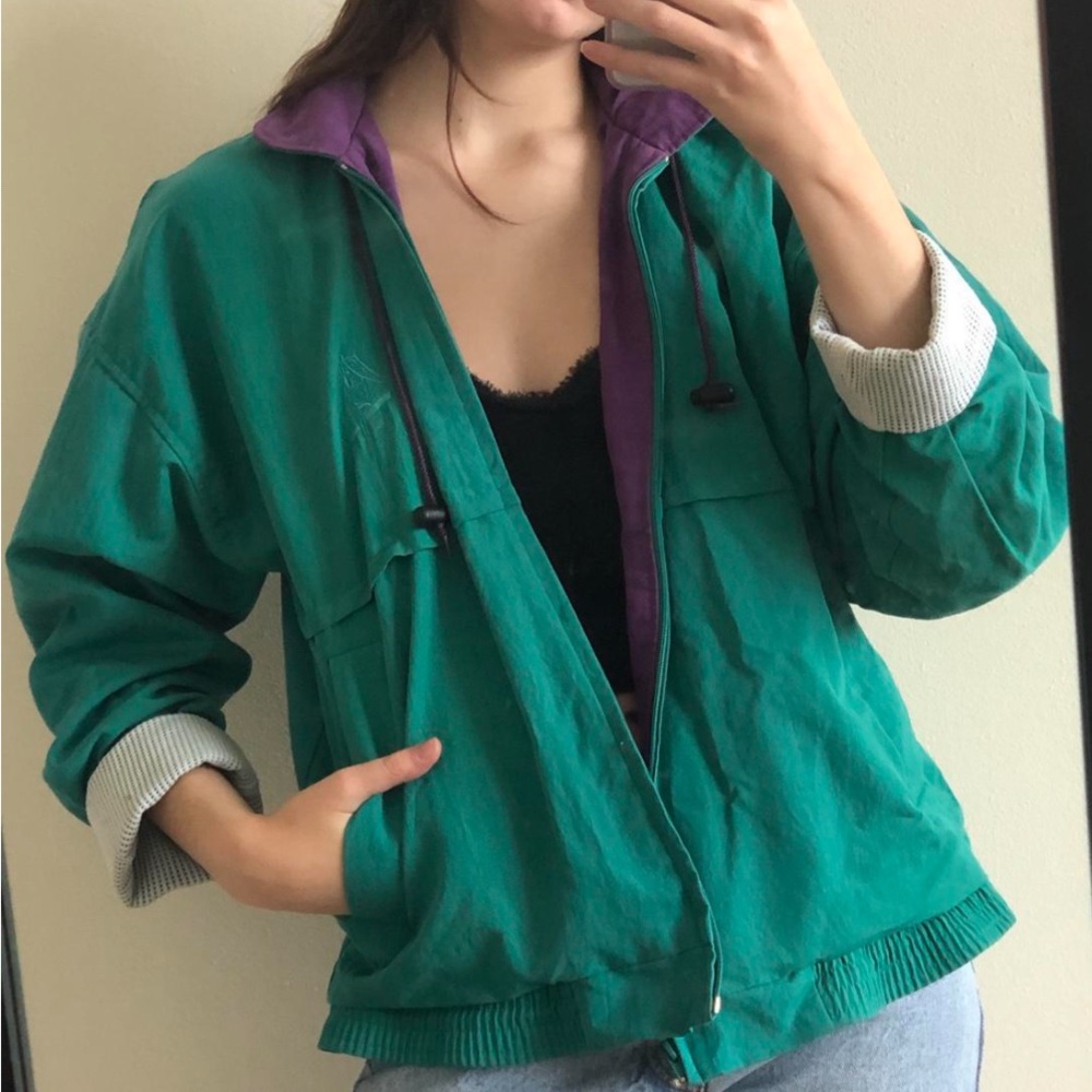 90’s RetroTeal and Purple Women's Jacket